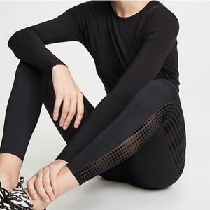 Good American Ascending dots high waisted side pocket black leggings size 0